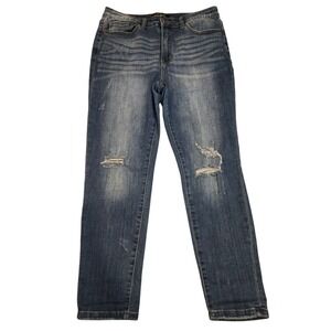 Judy Blue Relaxed Fit Distressed Dark Wash‎ Jeans JB8271 DK Size 32 Womens